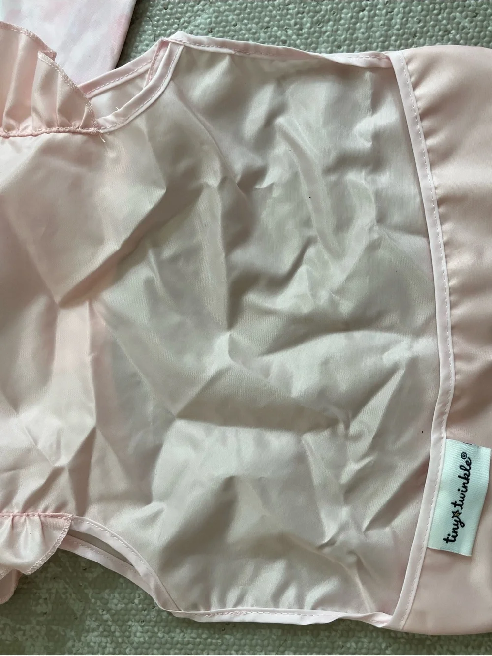 Tiny Twinkles Pink & Sage Floral Kids Bibs - Water-Resistant Sleeved Bibs